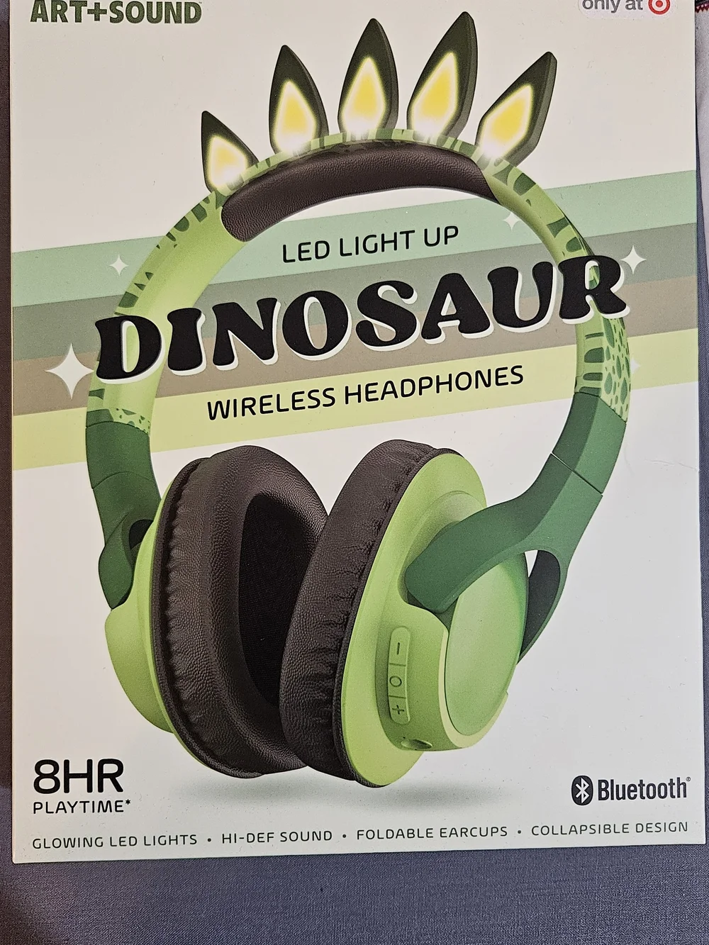 Target Art+Sound LED Light-Up Dinosaur Wireless Headphones - Green